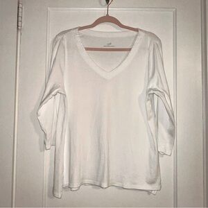 J. Jill Pima Cotton V-Neck T-shirt. 3/4 Sleeves. Size Large. NWOT.
